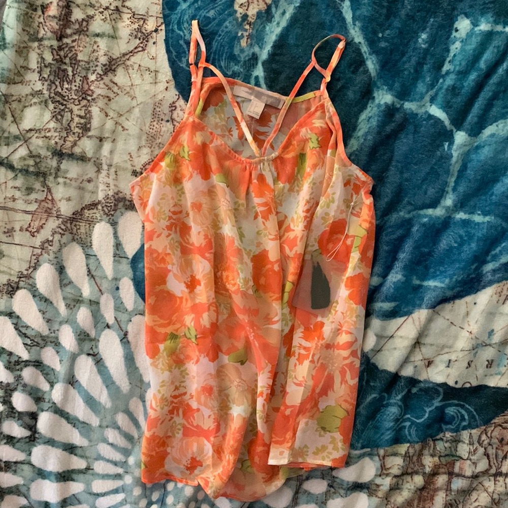 Ivory/Coral Tank Top